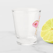 Verre A Shot Flamant rose Tropical Rose et Or Personnalisé (Gauche)
