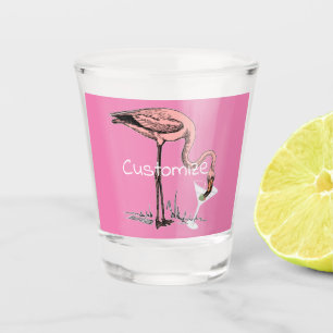 Verre A Shot Flamingo Buvant un Martini Thunder_Cove