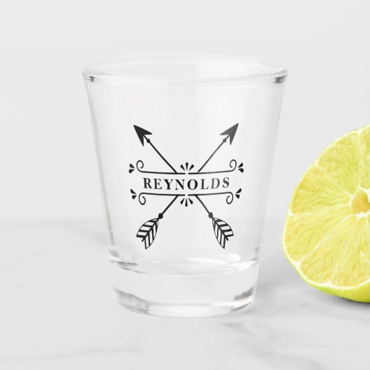 Verre A Shot Flèches croisées rustiques ID615 (Devant)