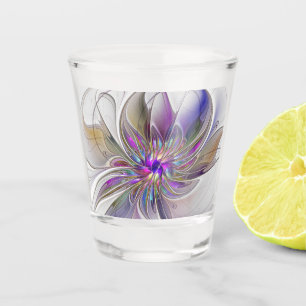 Verre A Shot Fleur d'art Abstrait, énergique et coloré
