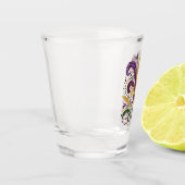 Verre A Shot Fleur de lis jaune et vert violet (Gauche)