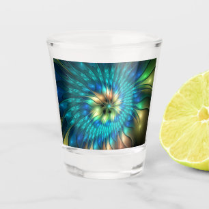 Verre A Shot Fleur d'Imaginaire lumineux, Fractale Abstraite co