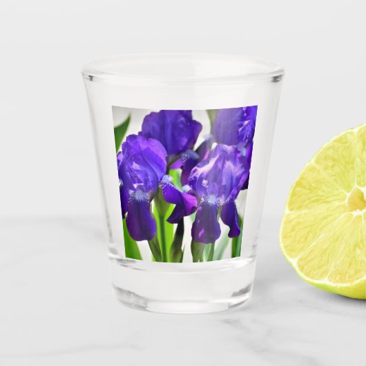 Verre A Shot Fleur d'Iris pourpre (Devant)