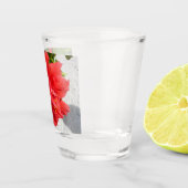 Verre A Shot Fleur double hibiscus rouge (Droite)