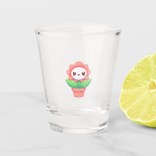 Verre A Shot Fleur mignonne, capricieuse en pot (Devant)