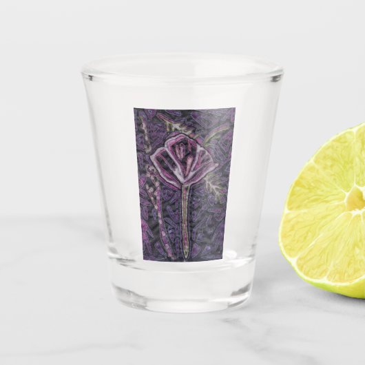 Verre A Shot Fleur violette (Devant)