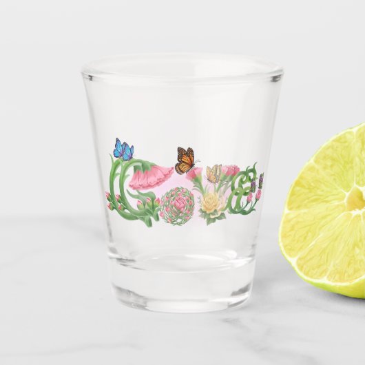 Verre A Shot Fleurs Amour (Devant)