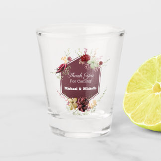 Verre A Shot Fleurs Brown rustiques Merci Mariage Favor