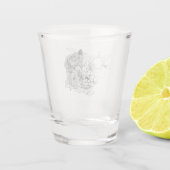 Verre A Shot Fleurs et lune  (Dos)