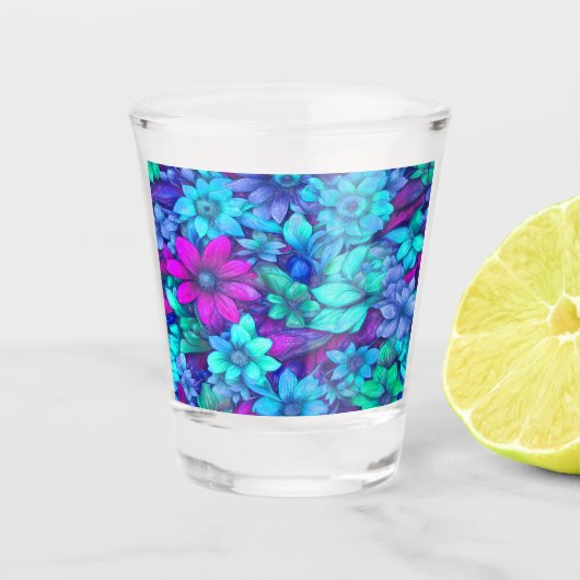 Verre A Shot Floral Abstrait #62 (Devant)