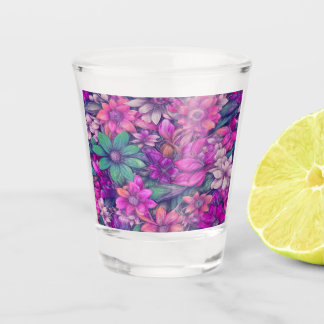 Verre A Shot Floral Abstrait n° 60 -