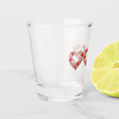 Verre A Shot Floral Heart Pattern Glass (Gauche)
