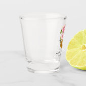 Verre A Shot Floral Monogramme Joyeux Anniversaire Nom personna (Gauche)