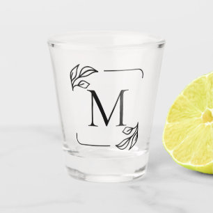 Verre A Shot Flore minimaliste noir et blanc