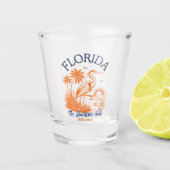 Verre A Shot Florida The Sunshine State with Heron & Palm Tree (Devant)