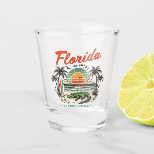 Verre A Shot Floride, L'État Sunshine - Sunset Beach Scene (Devant)
