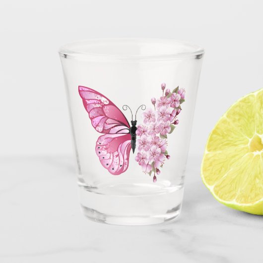 Verre A Shot Flower Butterfly (Devant)