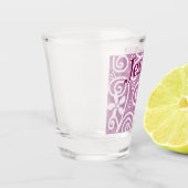 Verre A Shot Flowers Swirls Pink White Pattern Personalized (Gauche)