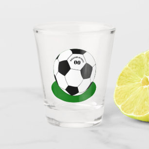Verre A Shot Football party, Soccer Ball avec nom et numéro