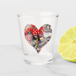 Verre A Shot Forme de carte à jouer en forme de cœur * Joie des