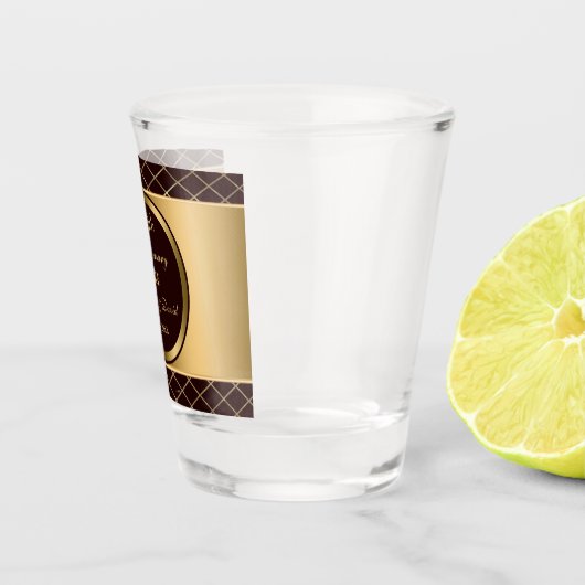 Verre A Shot Formes Or Et Diamant Brown (Droite)