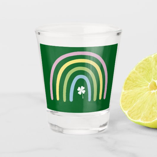 Verre A Shot Four Leaf Clover Rainbow St Patrick's Day (Devant)