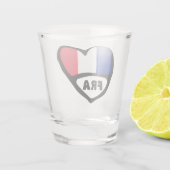 Verre A Shot France Code Pays Coeur Drapeau, FRA (Dos)