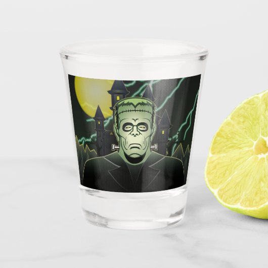 Verre A Shot Frankenstein Monster Halloween Castle Lightning (Devant)