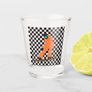 Verre A Shot Freeride Snowboardeur Orange À damiers Suit