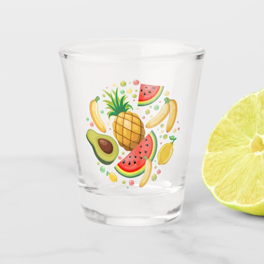 Verre A Shot Fruits d'été frais Motif (Devant)