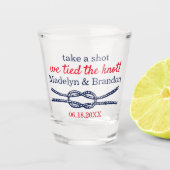 Verre A Shot Fun Custom Nous Avons Lié Les Mariages De Knot (Devant)