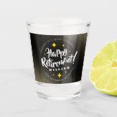 Verre A Shot Fun Gold Glitter Stars Retirement New Adventures (Devant)