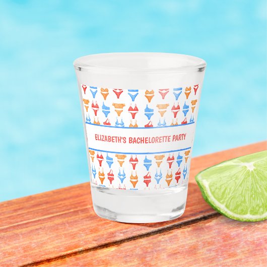 Verre A Shot Fun Swimsuit Pool Party Personnalisé Bachelorette