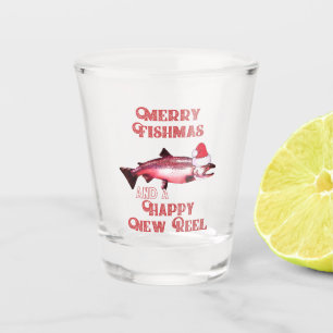 Verre A Shot Funky Christmas Saumon Fishing Pun Santa Hat