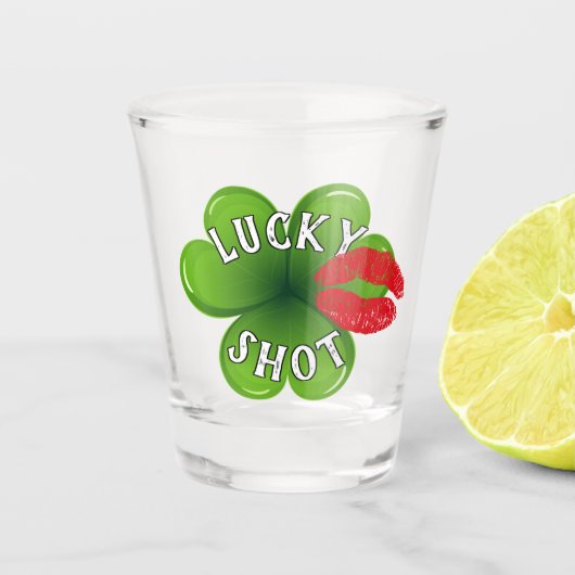 Verre A Shot Funky Irish Kiss Lucky Green Clover Leaf (Devant)