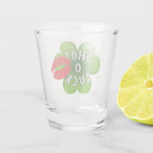 Verre A Shot Funky Irish Kiss Lucky Green Clover Leaf (Dos)