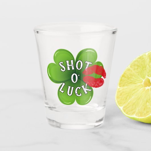 Verre A Shot Funky Irish Kiss Lucky Green Clover Leaf (Devant)