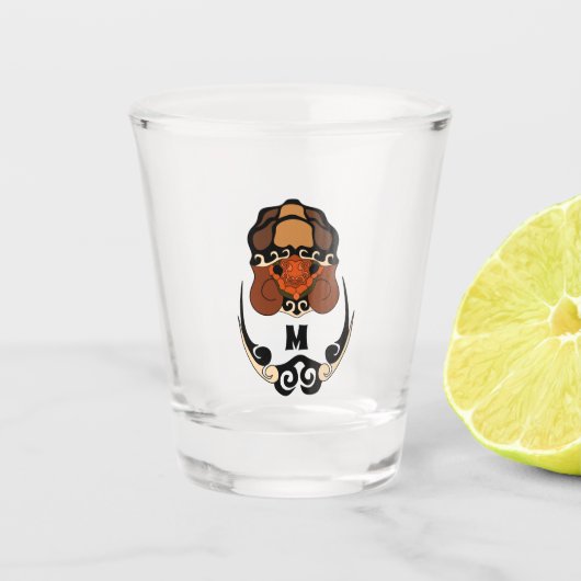 Verre A Shot Funky Tortoise Chilling Monogramme (Devant)