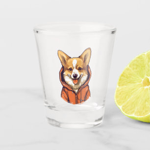 Verre A Shot Funny Corgi portant le Sweat - shirt à capuche