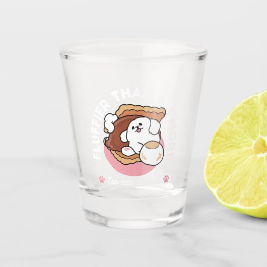 Verre A Shot Funny Dog and S’more Design – Kawaii Pet Lover Pun (Devant)
