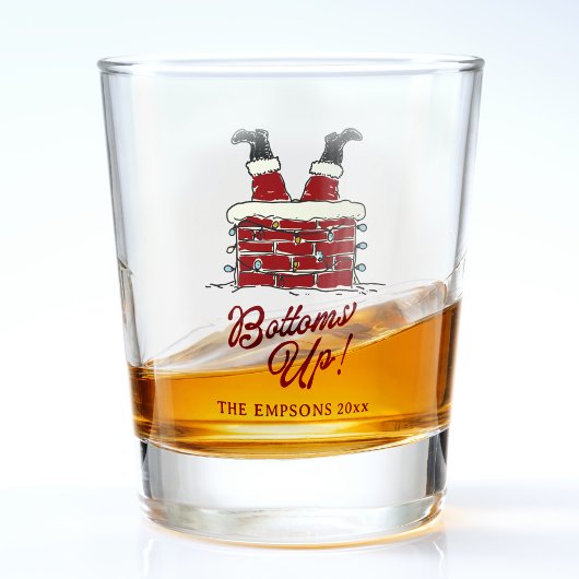 Verre A Shot Funny Merry Christmas Santa Bottoms Up Friendmas