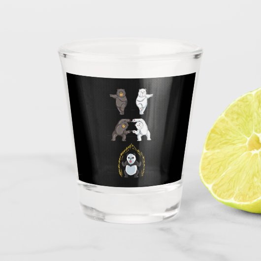 Verre A Shot Funny Panda mignonne Amoureux des animaux de l'our (Devant)