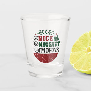 Verre A Shot Funny Père Noël liste de la partie de boisson alco