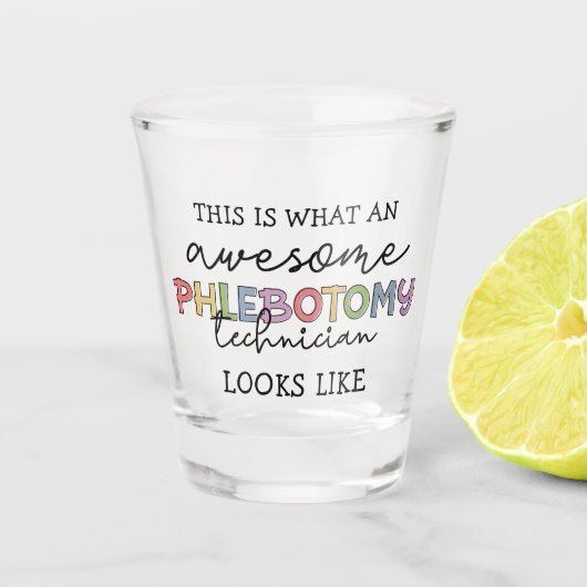 Verre A Shot Funny Phlebotomy Technicien génial PBT (Devant)