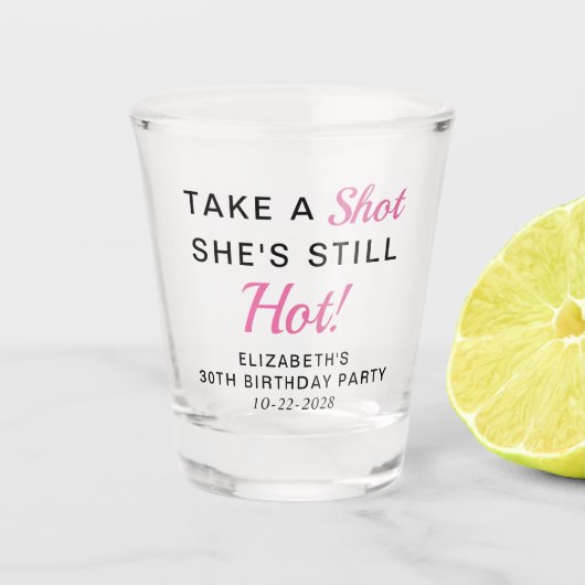 Verre A Shot Funny rose 30e fête d'anniversaire Favor (Devant)