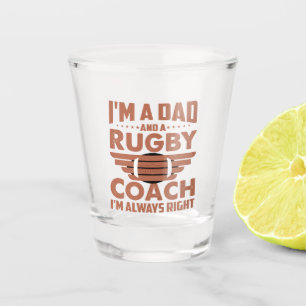 Verre A Shot Funny Rugby papa et entraîneur de rugby