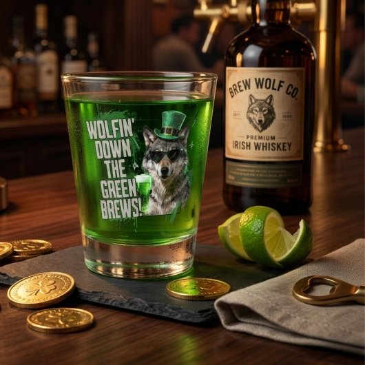 Verre A Shot Funny St. Patrick’s Day Wolf Irish Party Favor