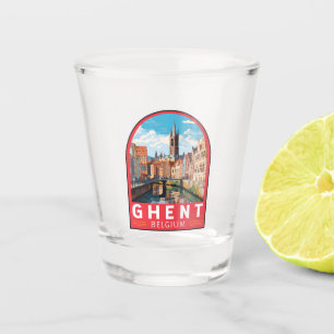 Verre A Shot Gand Belgique Travel Art Vintage