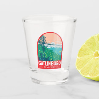 Verre A Shot Gatlinburg Tennessee Travel Art Emblem