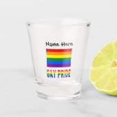 Verre A Shot Gay Pride and Rainbow Flag with Your Nom (Devant)